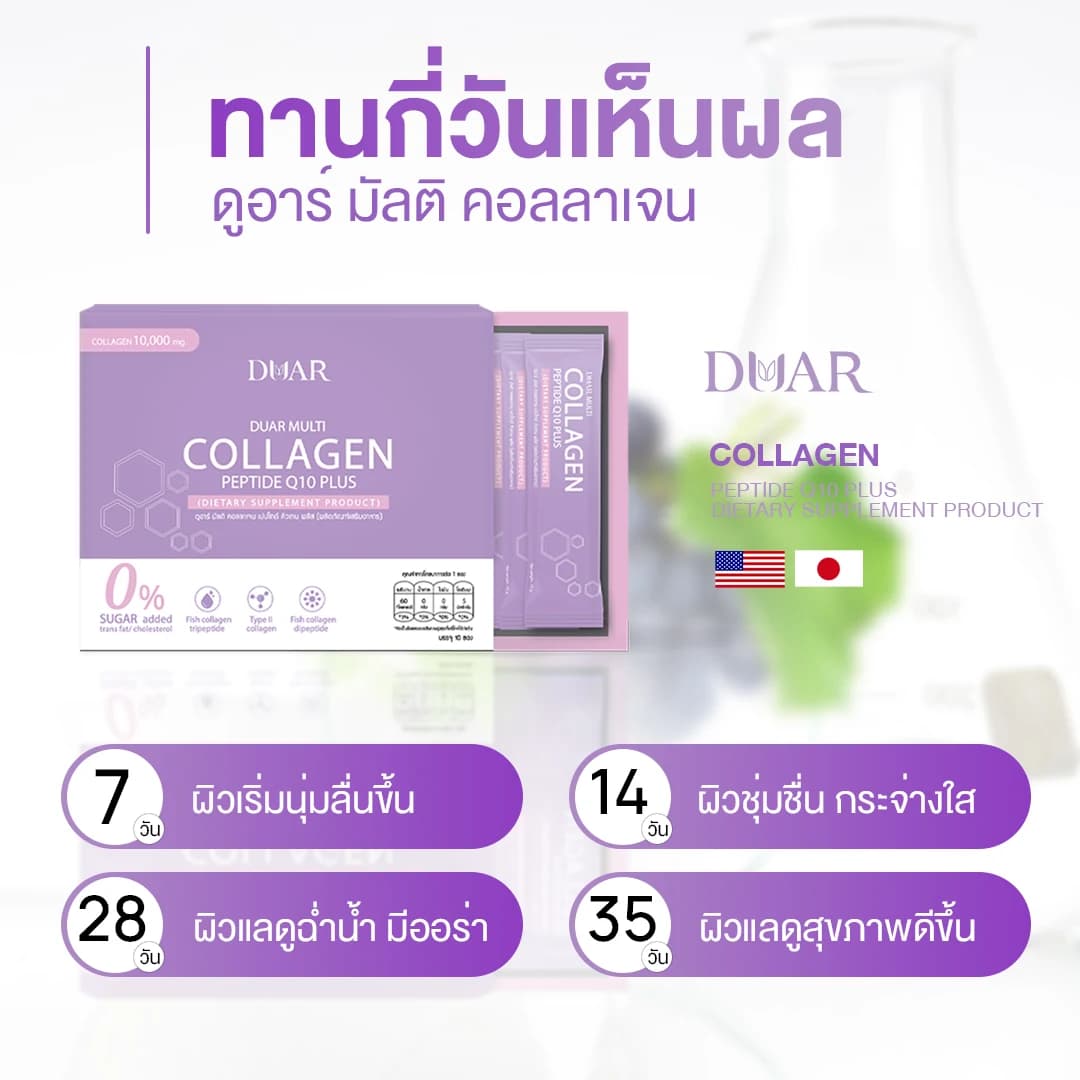 โปรโมชั่น 3 กล่อง DUAR Multi Collagen Peptide Q10 Plus 5